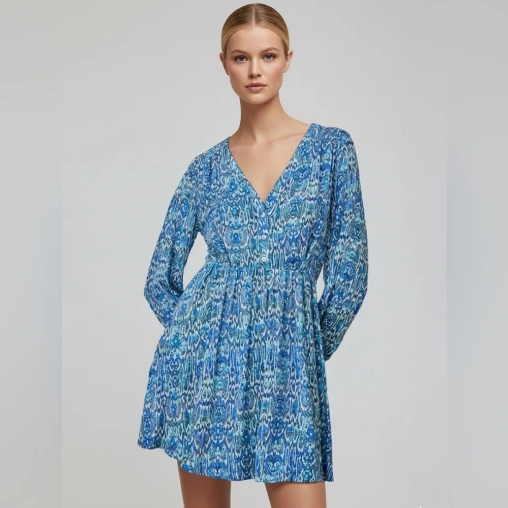 blue animal print dress zara Zara Blue Animal Leopard Print Dress , RRP: